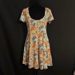 Listicle Tropical Palm Swing Dress- Small